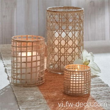 Bình xi lanh nến bão tùy chỉnh của Rattan